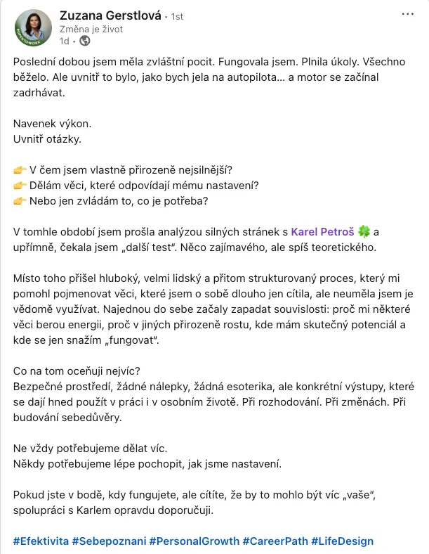 Recenze od klientky